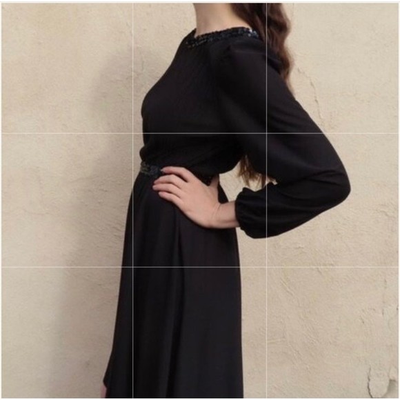 Vintage 60s Sally Lou black sequin trim Retro Mod Pinup Rockabilly Dress XL - Picture 12 of 12